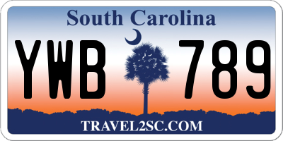 SC license plate YWB789