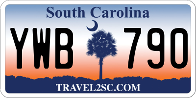 SC license plate YWB790