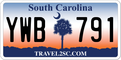 SC license plate YWB791