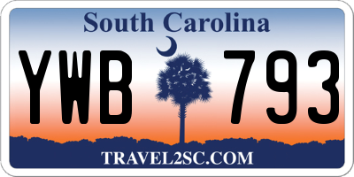 SC license plate YWB793