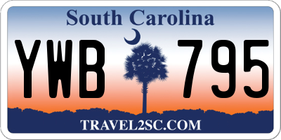 SC license plate YWB795