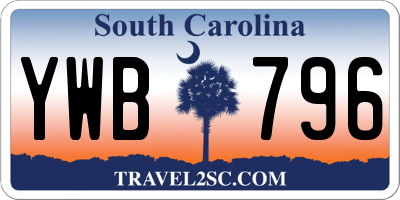 SC license plate YWB796
