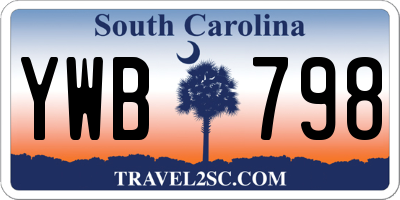SC license plate YWB798