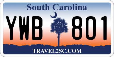 SC license plate YWB801