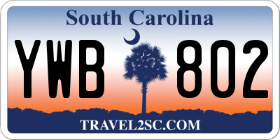 SC license plate YWB802