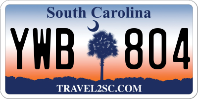 SC license plate YWB804