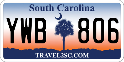 SC license plate YWB806