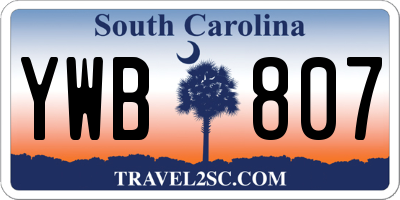 SC license plate YWB807