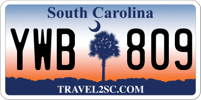 SC license plate YWB809