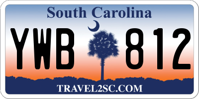SC license plate YWB812