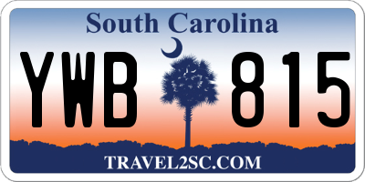 SC license plate YWB815
