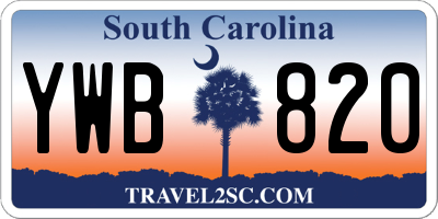 SC license plate YWB820