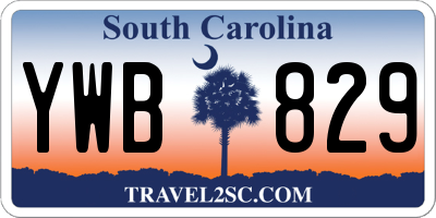SC license plate YWB829