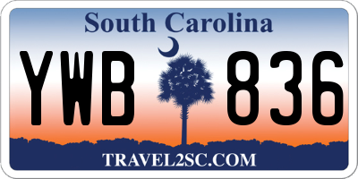 SC license plate YWB836