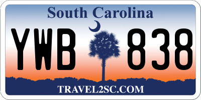 SC license plate YWB838