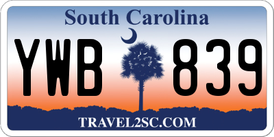 SC license plate YWB839