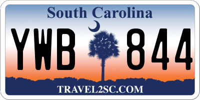 SC license plate YWB844