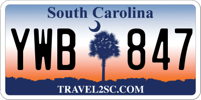 SC license plate YWB847