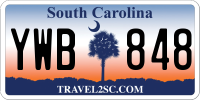 SC license plate YWB848