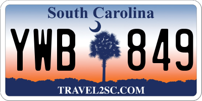 SC license plate YWB849