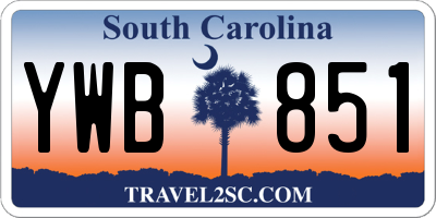 SC license plate YWB851