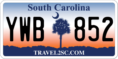 SC license plate YWB852
