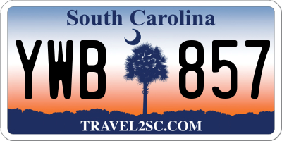 SC license plate YWB857
