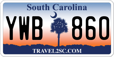 SC license plate YWB860