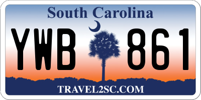 SC license plate YWB861
