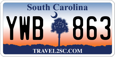 SC license plate YWB863