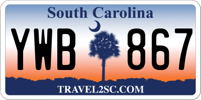 SC license plate YWB867