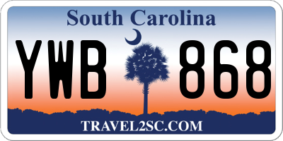 SC license plate YWB868
