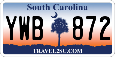 SC license plate YWB872