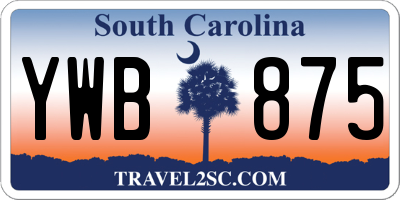 SC license plate YWB875
