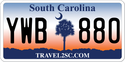 SC license plate YWB880