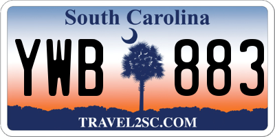 SC license plate YWB883