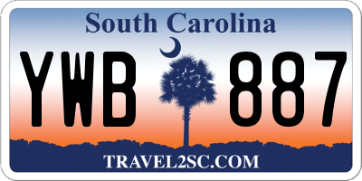 SC license plate YWB887