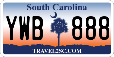 SC license plate YWB888