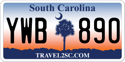 SC license plate YWB890