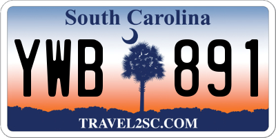 SC license plate YWB891