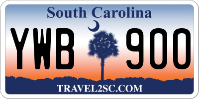 SC license plate YWB900