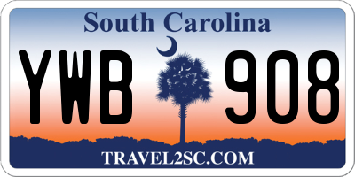 SC license plate YWB908