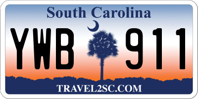 SC license plate YWB911