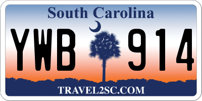 SC license plate YWB914