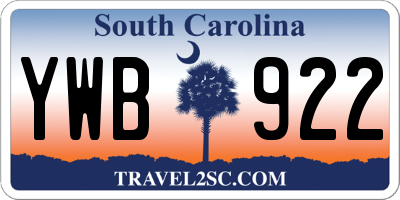 SC license plate YWB922
