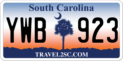 SC license plate YWB923