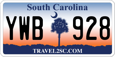 SC license plate YWB928