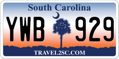 SC license plate YWB929