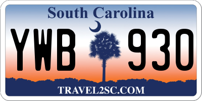 SC license plate YWB930