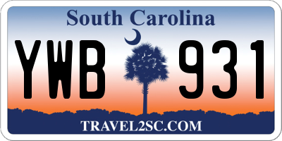 SC license plate YWB931